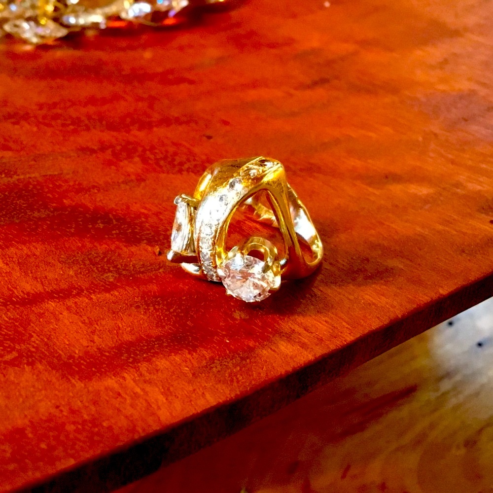 Custom Made Double Diamond and Gold Ring
